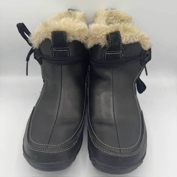 Merrell Women's Misha Waterproof Winter Boot Black Leather Faux Fur Size 8 - Picture 3 of 7